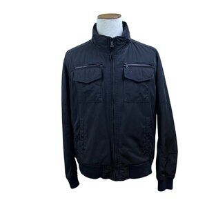 Tommy Hilfiger Mens Black Jacket With Zip Pockets Concealed Hood Size XL